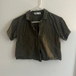 cropped button-up